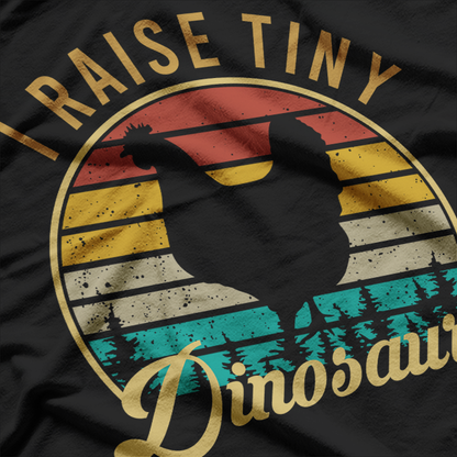 I Raise Tiny Dinosaurs Vintage Retro 70S Chicken Silhouette T-Shirt