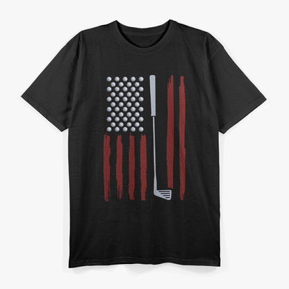 Retro American Flag Golf T-Shirt