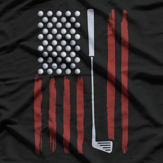 Retro American Flag Golf T-Shirt