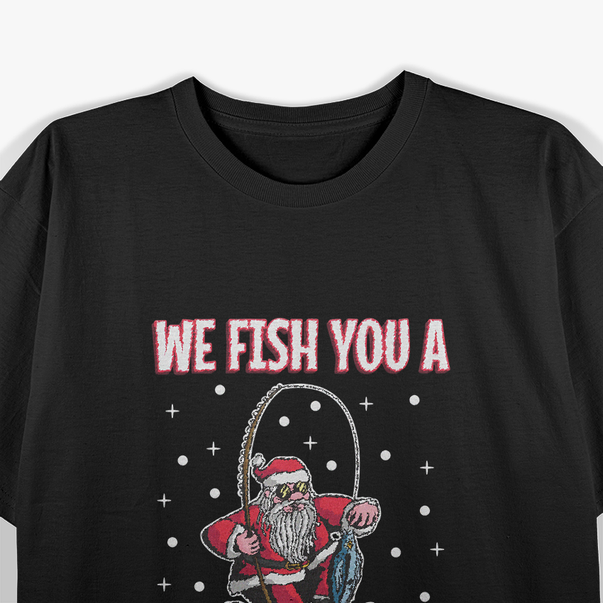 Christmas Fisherman Fishing Funny Santa Claus Holiday T-Shirt