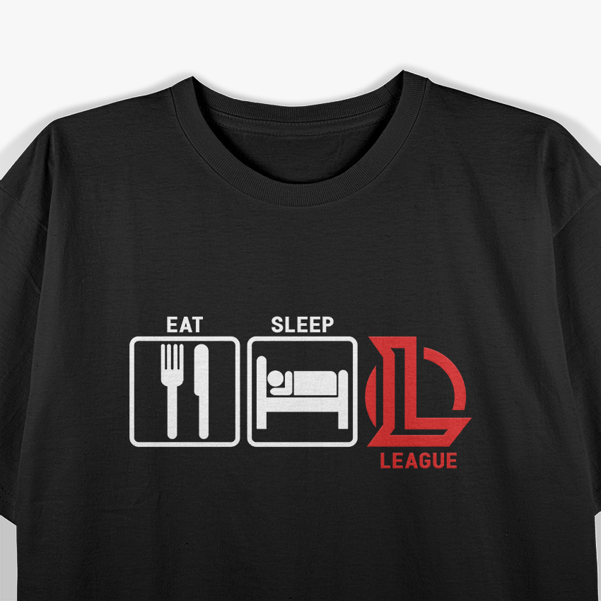 Eat, Sleep, League Inspired Gaming Computer Strategy T-Shirt