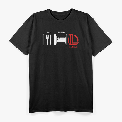 Eat, Sleep, League Inspired Gaming Computer Strategy T-Shirt