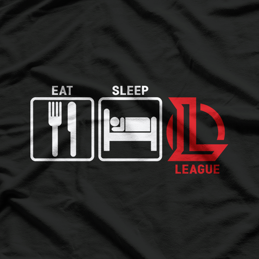 Eat, Sleep, League Inspired Gaming Computer Strategy T-Shirt