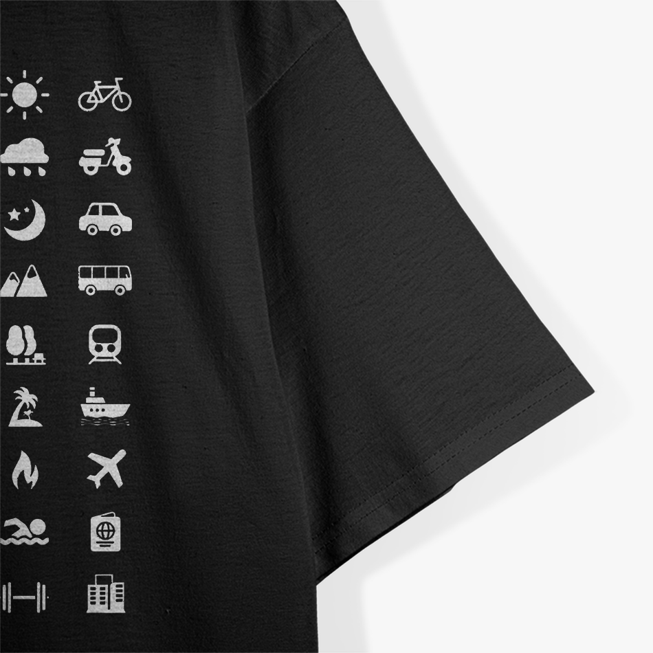Icon Travel Language - Functional Traveler Backpacking T-Shirt