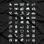 Icon Travel Language - Functional Traveler Backpacking T-Shirt