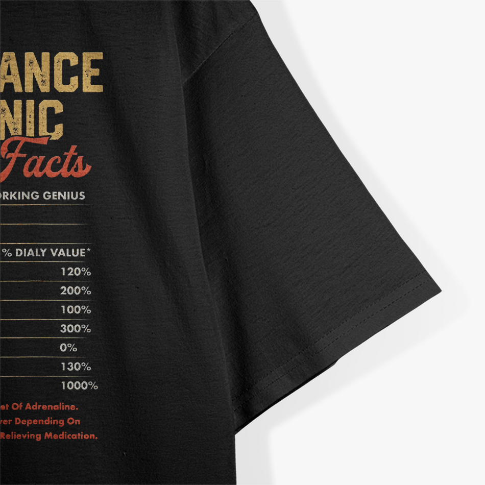 Maintenance Mechanic Nutrition Facts Funny Vintage T-Shirt