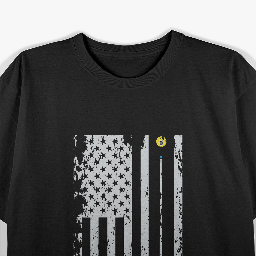 American Flag Billiard Pool Player Patriotic 8 Ball Game T-Shirt