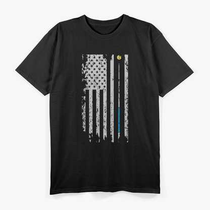 American Flag Billiard Pool Player Patriotic 8 Ball Game T-Shirt