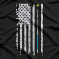 American Flag Billiard Pool Player Patriotic 8 Ball Game T-Shirt
