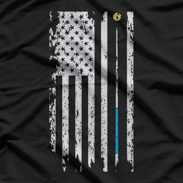 American Flag Billiard Pool Player Patriotic 8 Ball Game T-Shirt