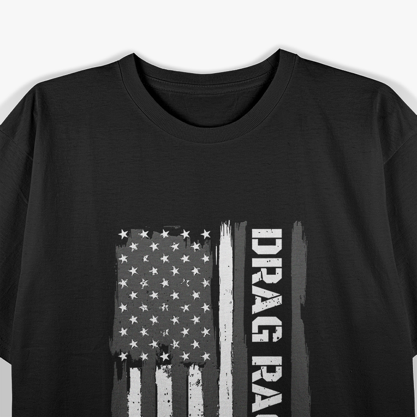 Drag Racing American Flag Classic Muscle Car Racer Speed Lover T-Shirt