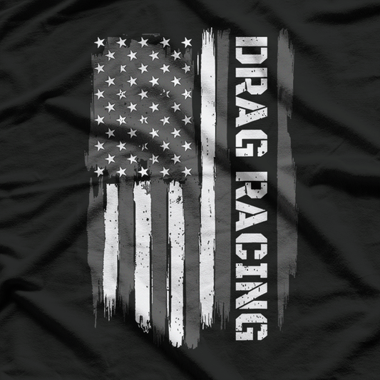 Drag Racing American Flag Classic Muscle Car Racer Speed Lover T-Shirt