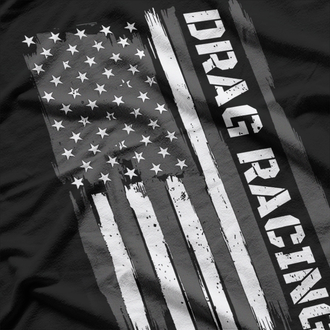 Drag Racing American Flag Classic Muscle Car Racer Speed Lover T-Shirt