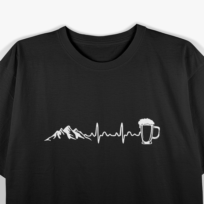 Mountains, Beer, & Heartbeats: Adventure Life T-Shirt