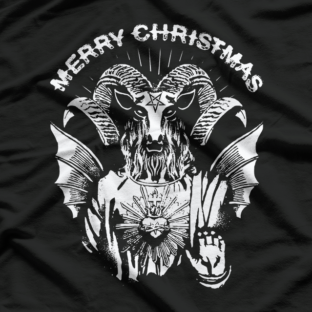 Merry Christmas, Satanic Baphomet - Dark Holiday Humor T-Shirt