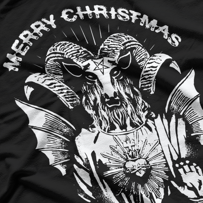 Merry Christmas, Satanic Baphomet - Dark Holiday Humor T-Shirt