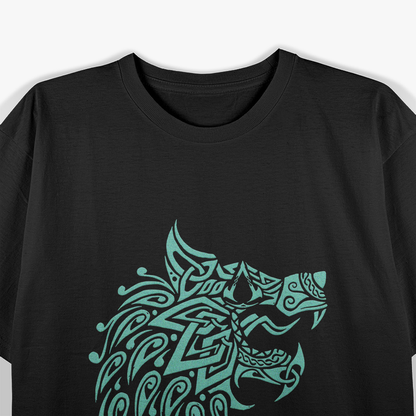 Valhalla Geometric Wolf - Nordic Myth Meets Modern Design T-Shirt