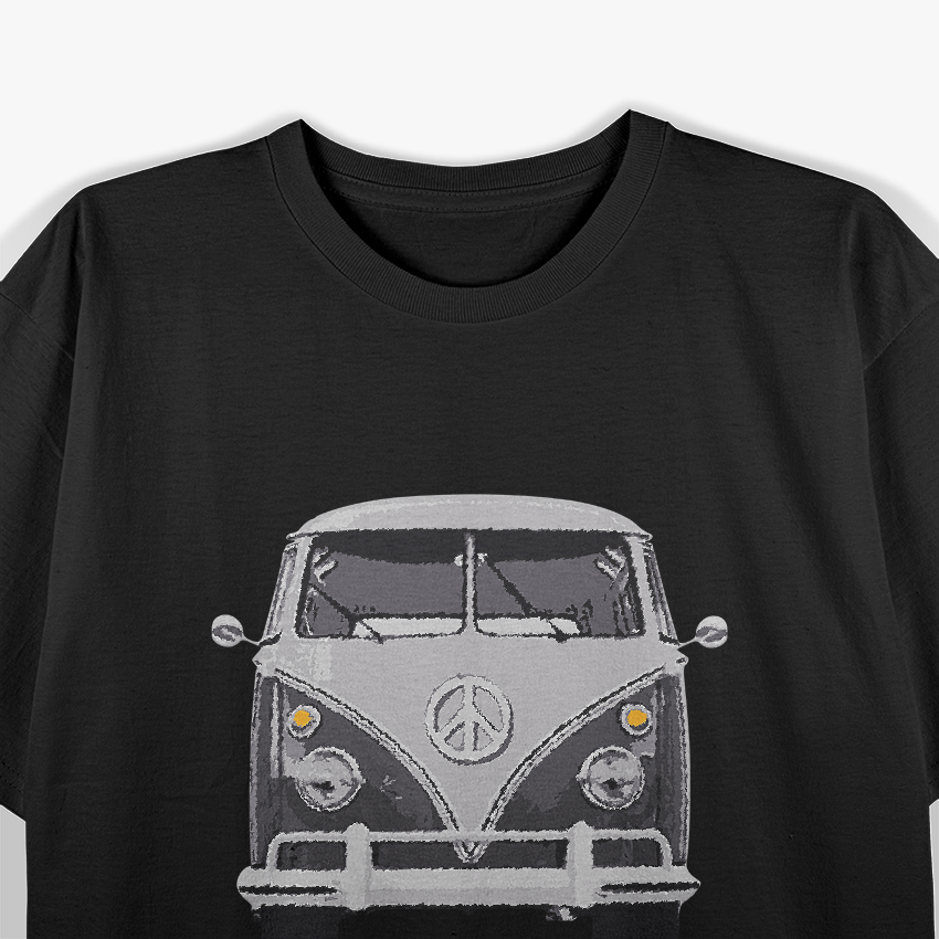 Vintage 1960s Hippie Micro Bus Van T-Shirt