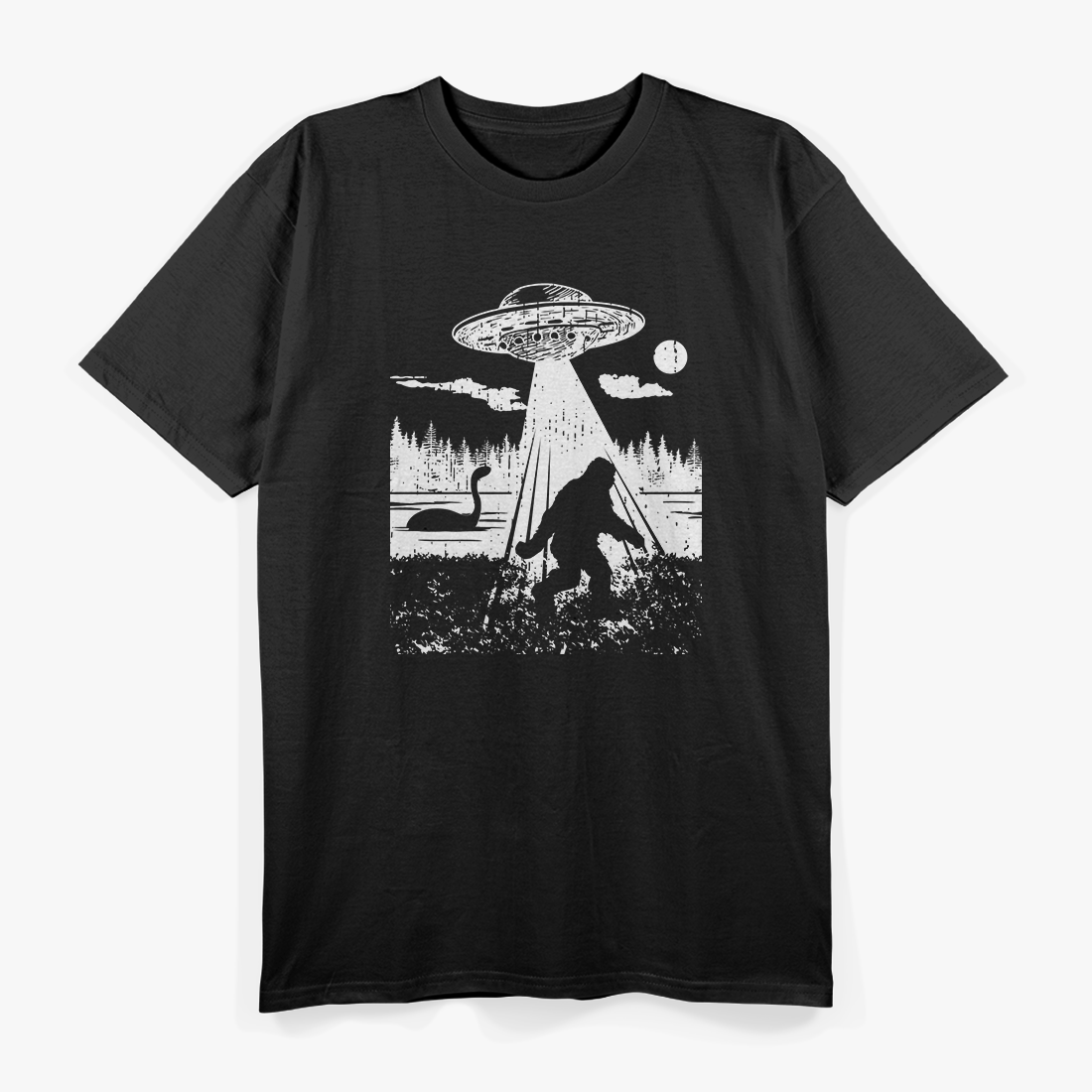 Bigfoot UFO Abduction - Funny Sasquatch & Aliens T-Shirt