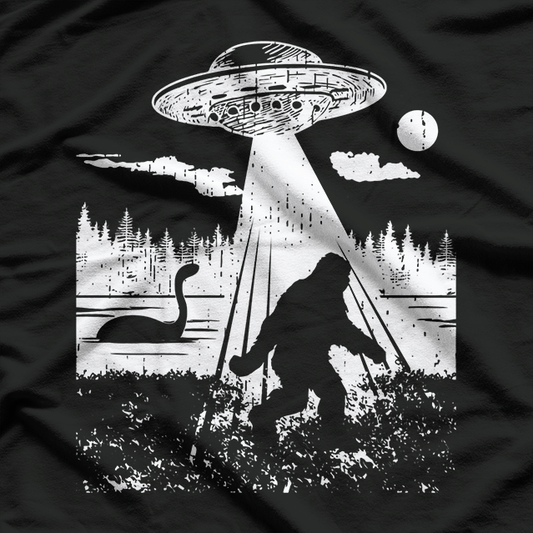 Bigfoot UFO Abduction - Funny Sasquatch & Aliens T-Shirt