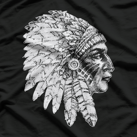 Native American Feather Headdress Tribal Chief T-Shirt