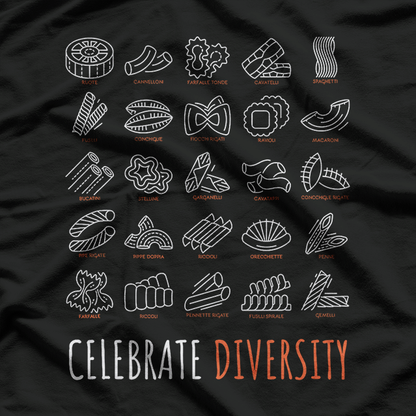 Celebrate Diversity Pasta Lover Funny Food T-Shirt