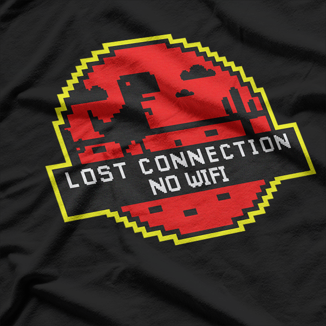 Lost Connection: No WiFi Dinosaur Pixel Art T-Shirt
