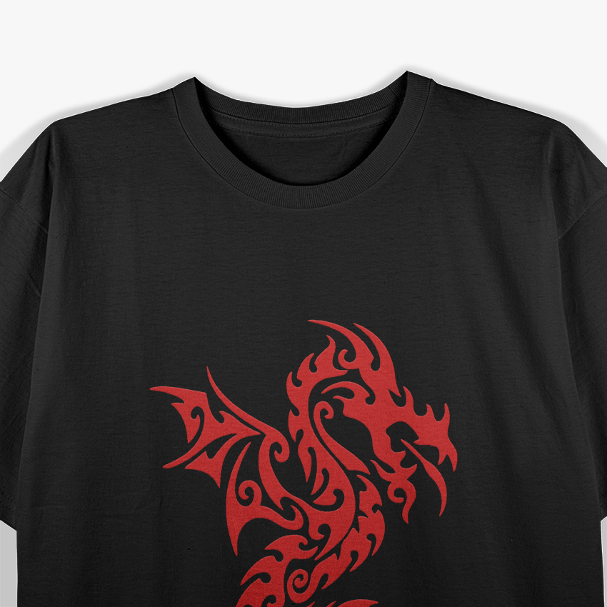 Red Tribal Dragon T-Shirt