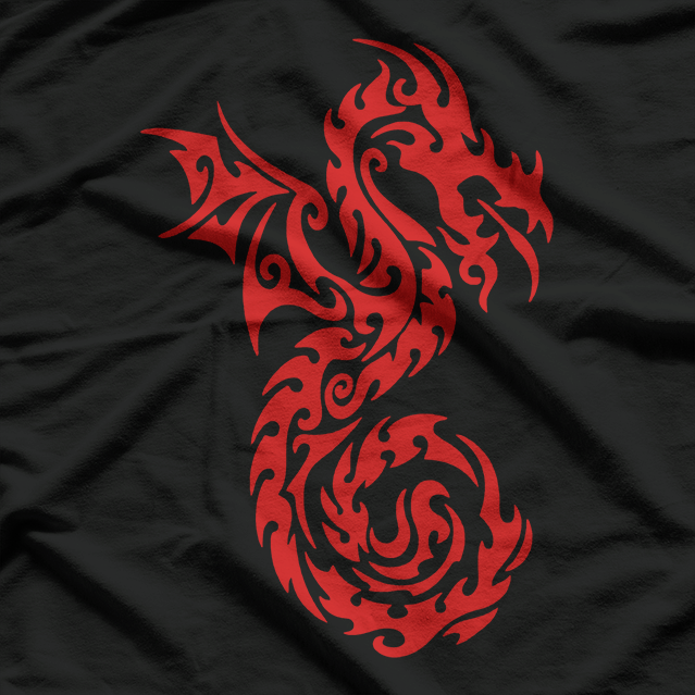 Red Tribal Dragon T-Shirt