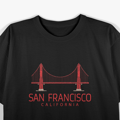 San Francisco California Golden Gate Bridge Retro Travel T-Shirt