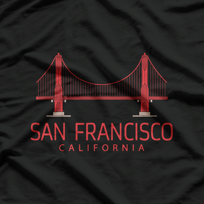 San Francisco California Golden Gate Bridge Retro Travel T-Shirt