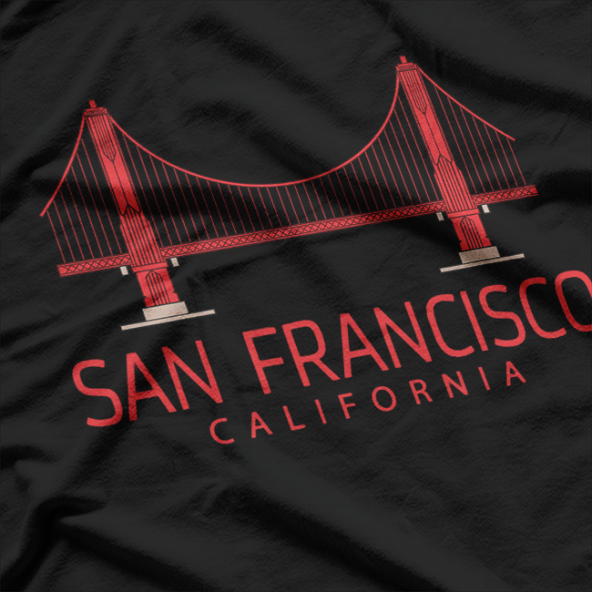 San Francisco California Golden Gate Bridge Retro Travel T-Shirt