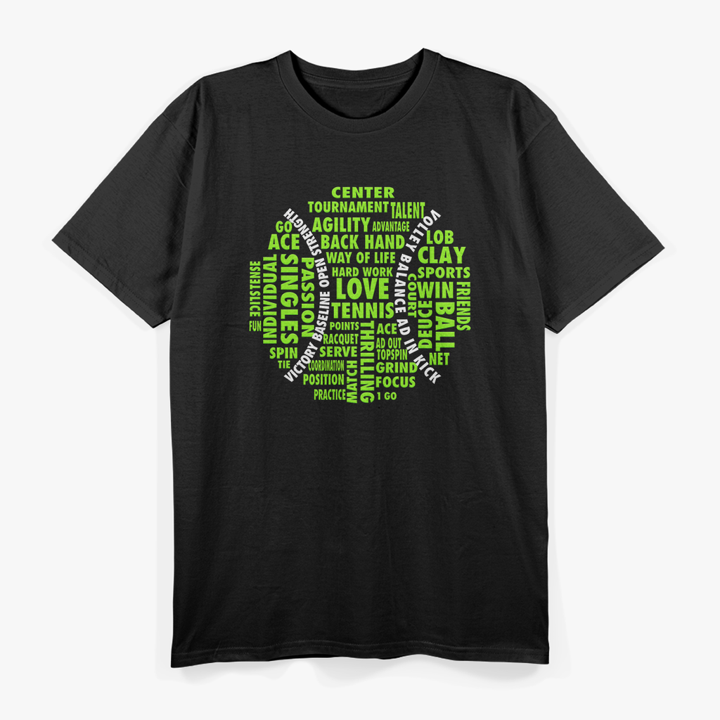 Tennis Ball Word Cloud Shirt Cool Tennis Player T-Shirt