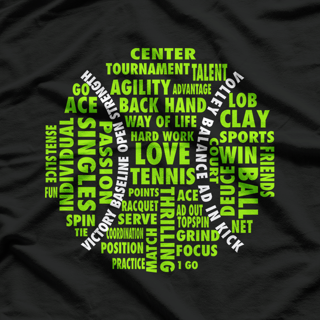 Tennis Ball Word Cloud Shirt Cool Tennis Player T-Shirt