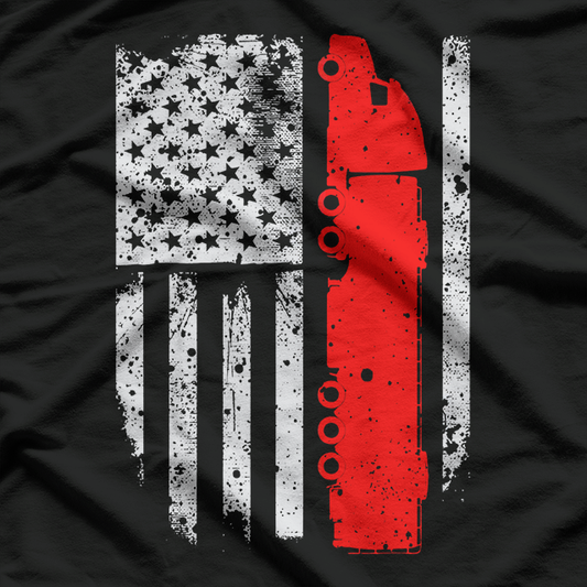 American Truck Driver Flag Patriotic Semi-Trailer Trucker T-Shirt