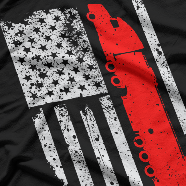 American Truck Driver Flag Patriotic Semi-Trailer Trucker T-Shirt