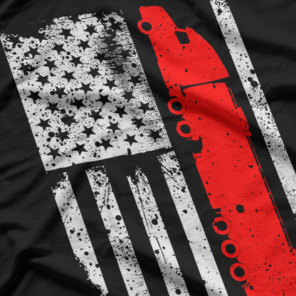 American Truck Driver Flag Patriotic Semi-Trailer Trucker T-Shirt