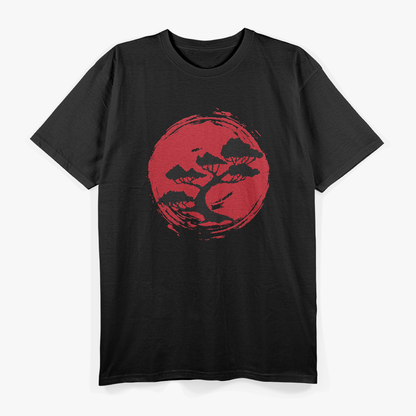 Bonsai Tree Japanese Zen Art Calligraphy Nature Aesthetic T-Shirt