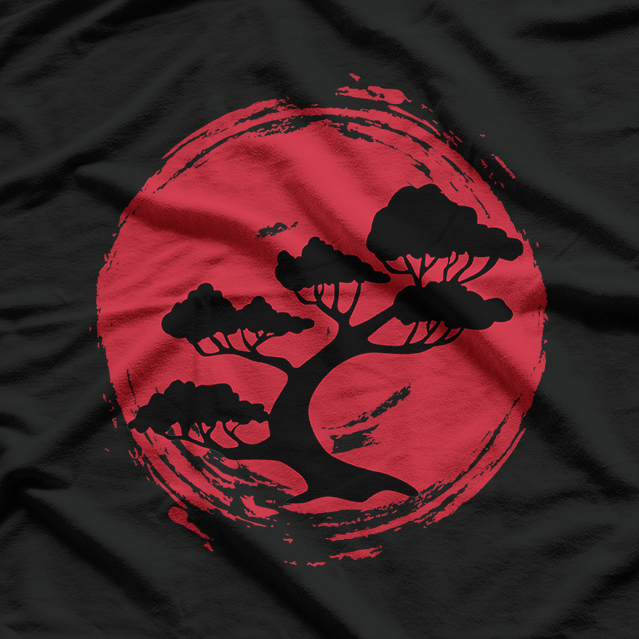 Bonsai Tree Japanese Zen Art Calligraphy Nature Aesthetic T-Shirt