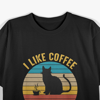 I Like Coffee My Cat And Maybe 3 People Funny Pet Lover T-Shirt