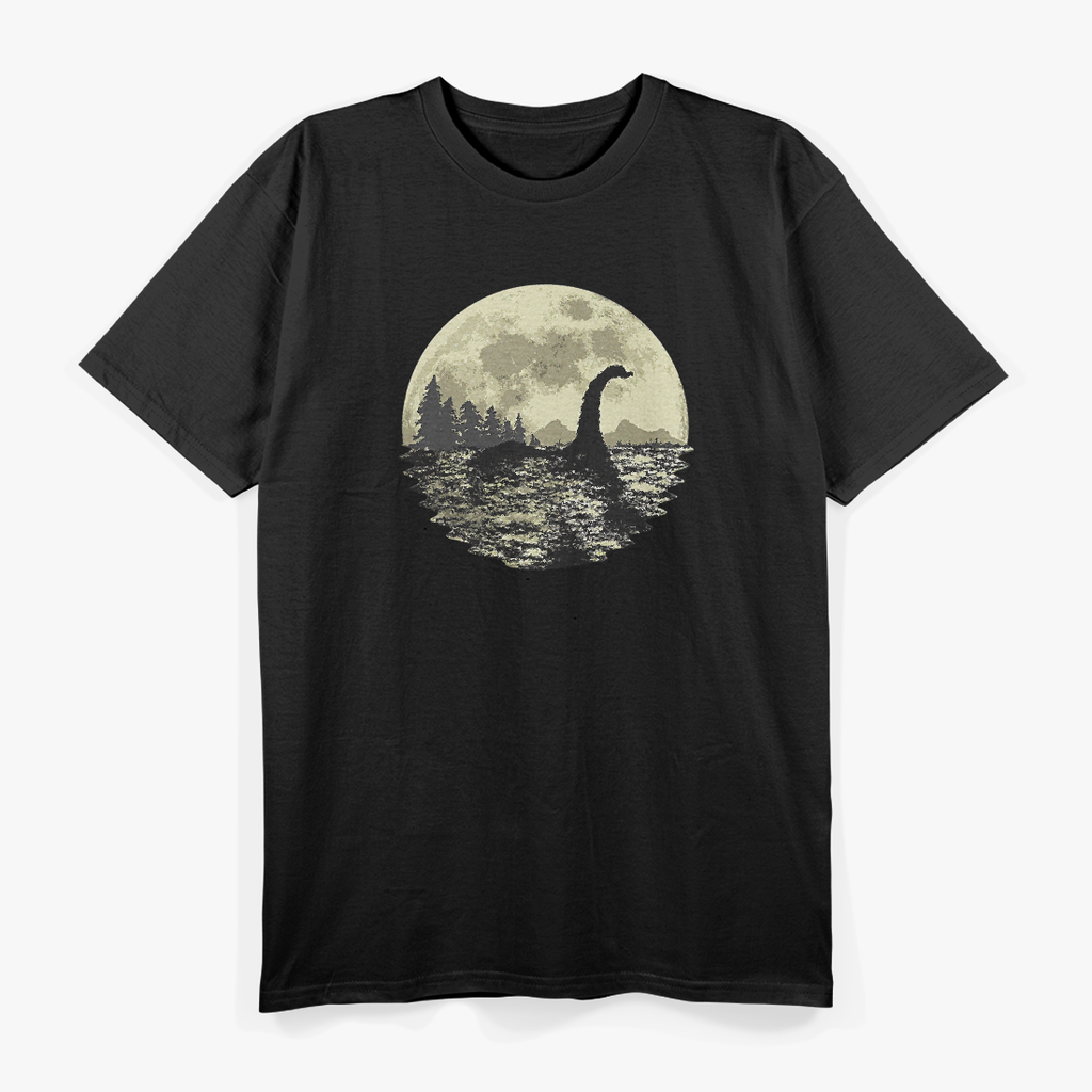Loch Ness Monster Moonlight Lake Swim Mystical T-Shirt