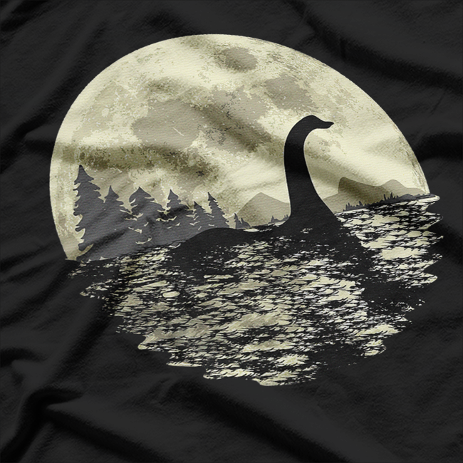 Loch Ness Monster Moonlight Lake Swim Mystical T-Shirt