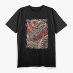 Japanese Dragon Retro Aesthetic Design T-Shirt