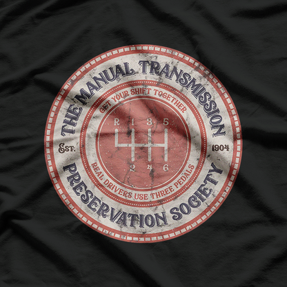 Manual Transmission Preservation Society Car Enthusiast Retro T-Shirt