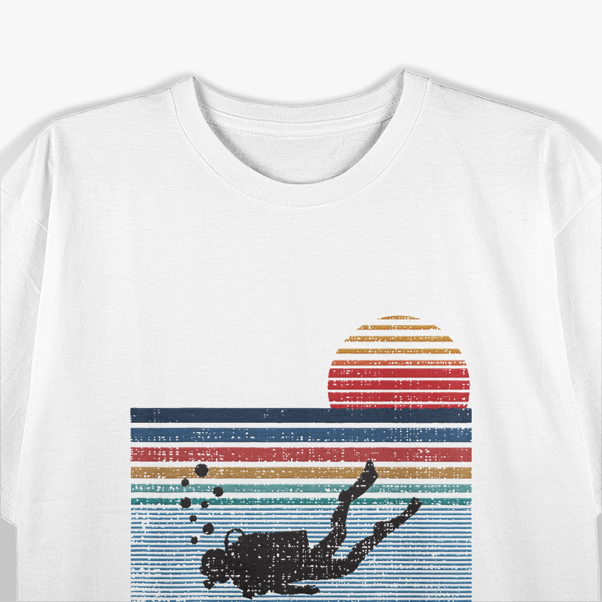 Vintage Retro Scuba Diving 80s Ocean Diver Underwater Sport T-Shirt