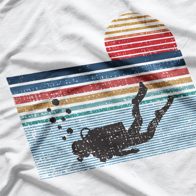 Vintage Retro Scuba Diving 80s Ocean Diver Underwater Sport T-Shirt