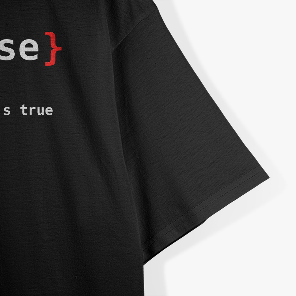 False, It's Funny Because It's True Programmierer T-Shirt