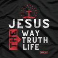 John 14:6 - Inspirational Christian Bible Verse & Jesus Faith T-Shirt