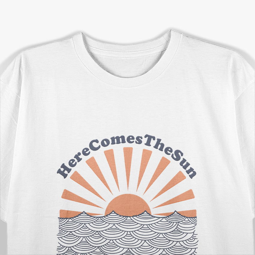 Here Comes The Sun Summer Energy Positive Vibes Retro Style T-Shirt