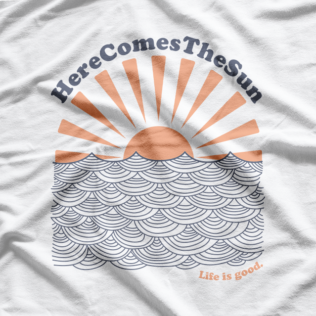Here Comes The Sun Summer Energy Positive Vibes Retro Style T-Shirt